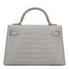 Hermes Mini Kelly II Gris Perle Matte Crocodile Gold Hardware