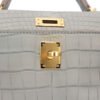 Hermes Mini Kelly II Gris Perle Matte Crocodile Gold Hardware