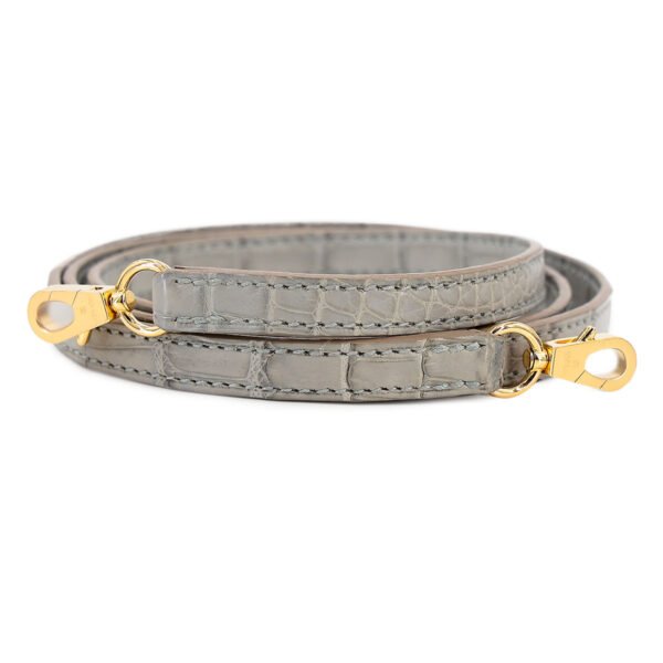 Hermes Mini Kelly II Gris Perle Matte Crocodile Gold Hardware