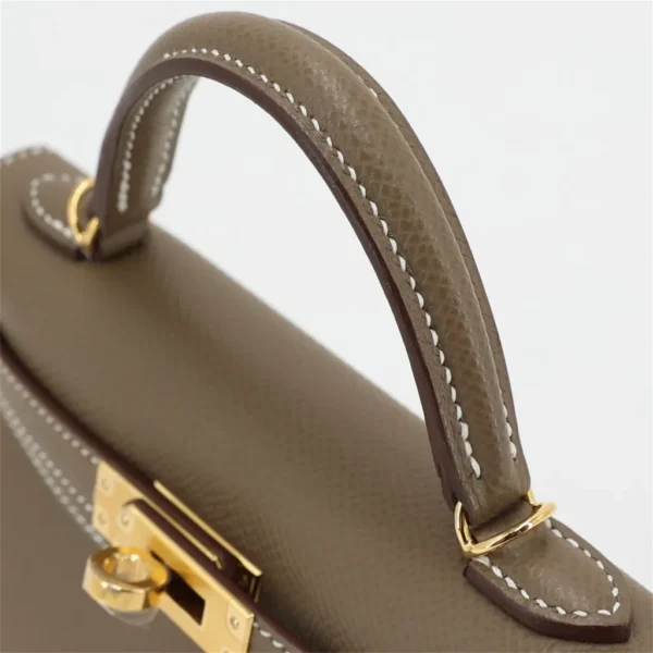 Hermes Mini Kelly II Etoupe Epsom Gold Hardware