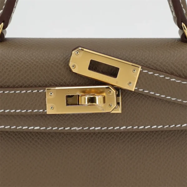 Hermes Mini Kelly II Etoupe Epsom Gold Hardware