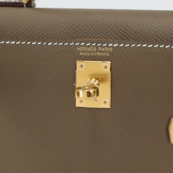 Hermes Mini Kelly II Etoupe Epsom Gold Hardware