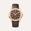 Patek Philippe Aquanaut 5164R-001 40.8mm, Rose Gold, Brown Embossed Dial, Dark Brown Polymer Tropical Strap, Rose Gold Bezel.