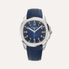 Patek Philippe Aquanaut 5168G-001 42.2mm, White Gold, Blue-Black Gradated Embossed Dial, Midnight Blue Tropical Strap, White Gold Bezel.