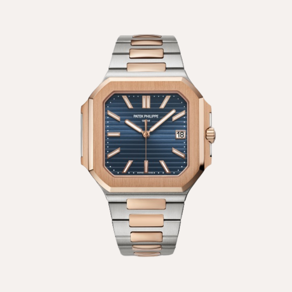 Patek Philippe Cubitus 5821/1AR, 45mm, Steel & Rose Gold, Blue Dial.