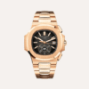 Patek Philippe Nautilus 5980/1R 40.5mm, Rose Gold, Gradient Black Embossed Dial, Rose Gold Bracelet, Rose Gold Bezel.
