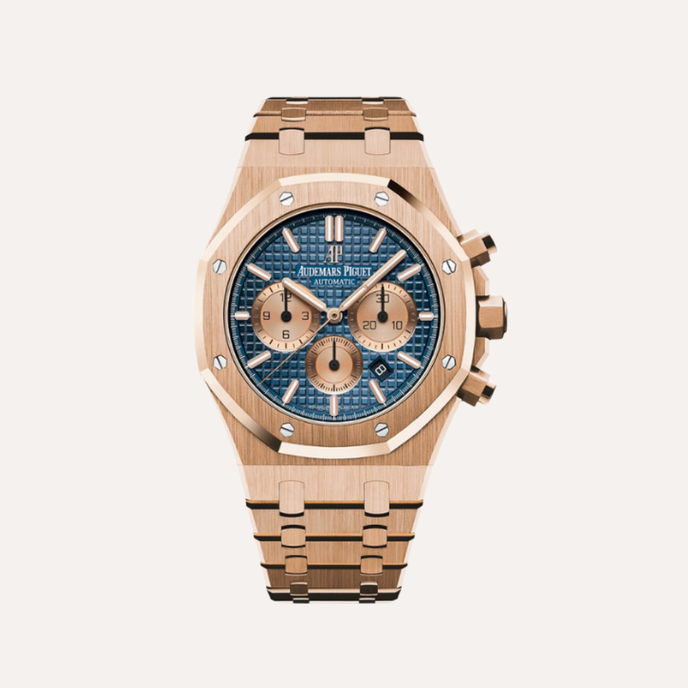 Audemars Piguet Royal Oak Chronograph 41mm, Pink Gold, Blue Dial