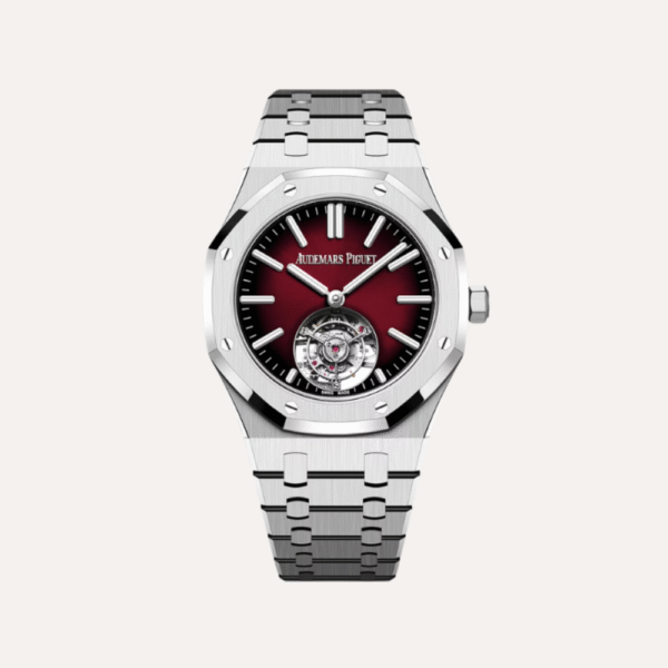 Audemars Piguet Royal Oak Flying Tourbillon 41mm, Stainless Steel, Smoked Burgundy Dial