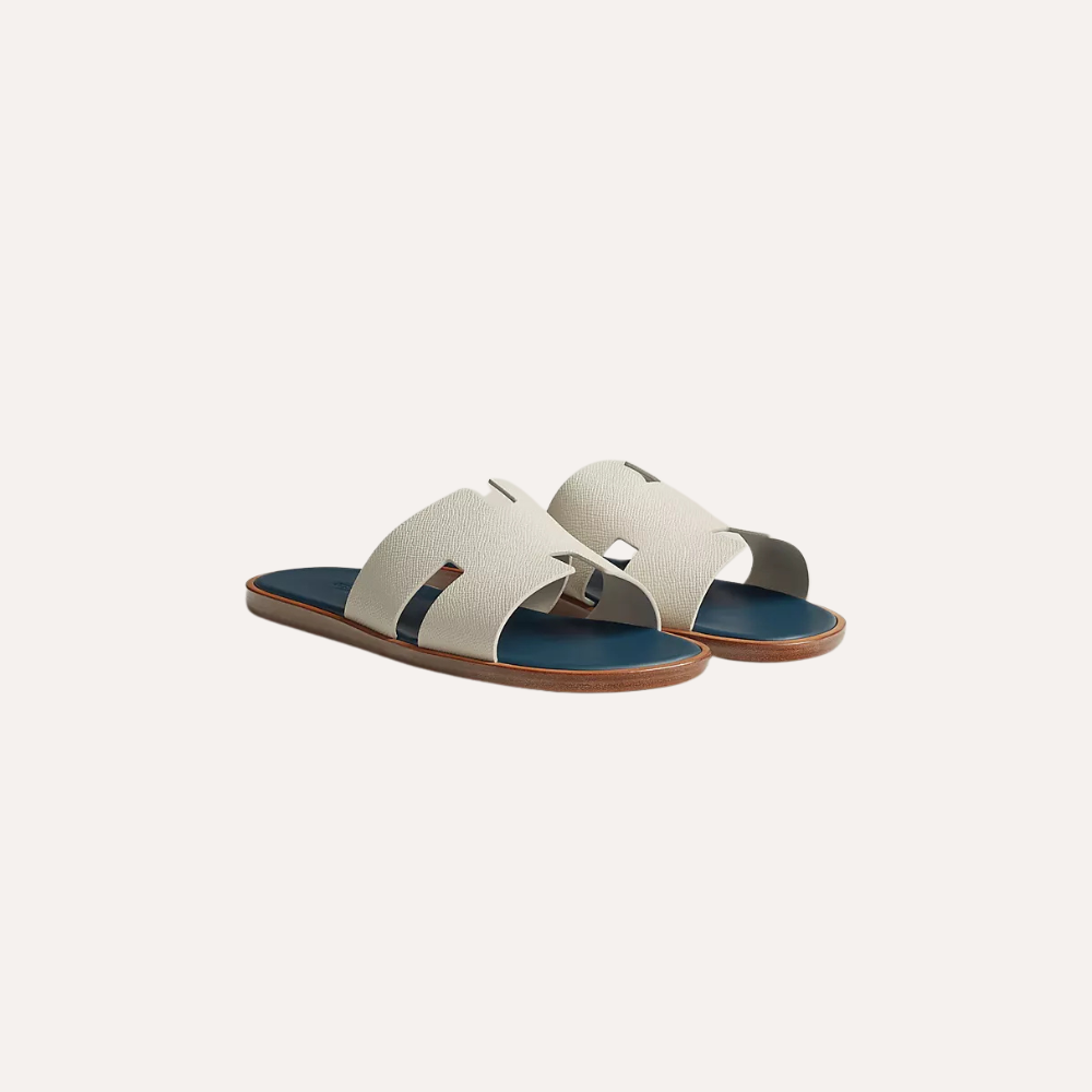 Hermes Izmir Blanc De Paris / Bleu Celeste