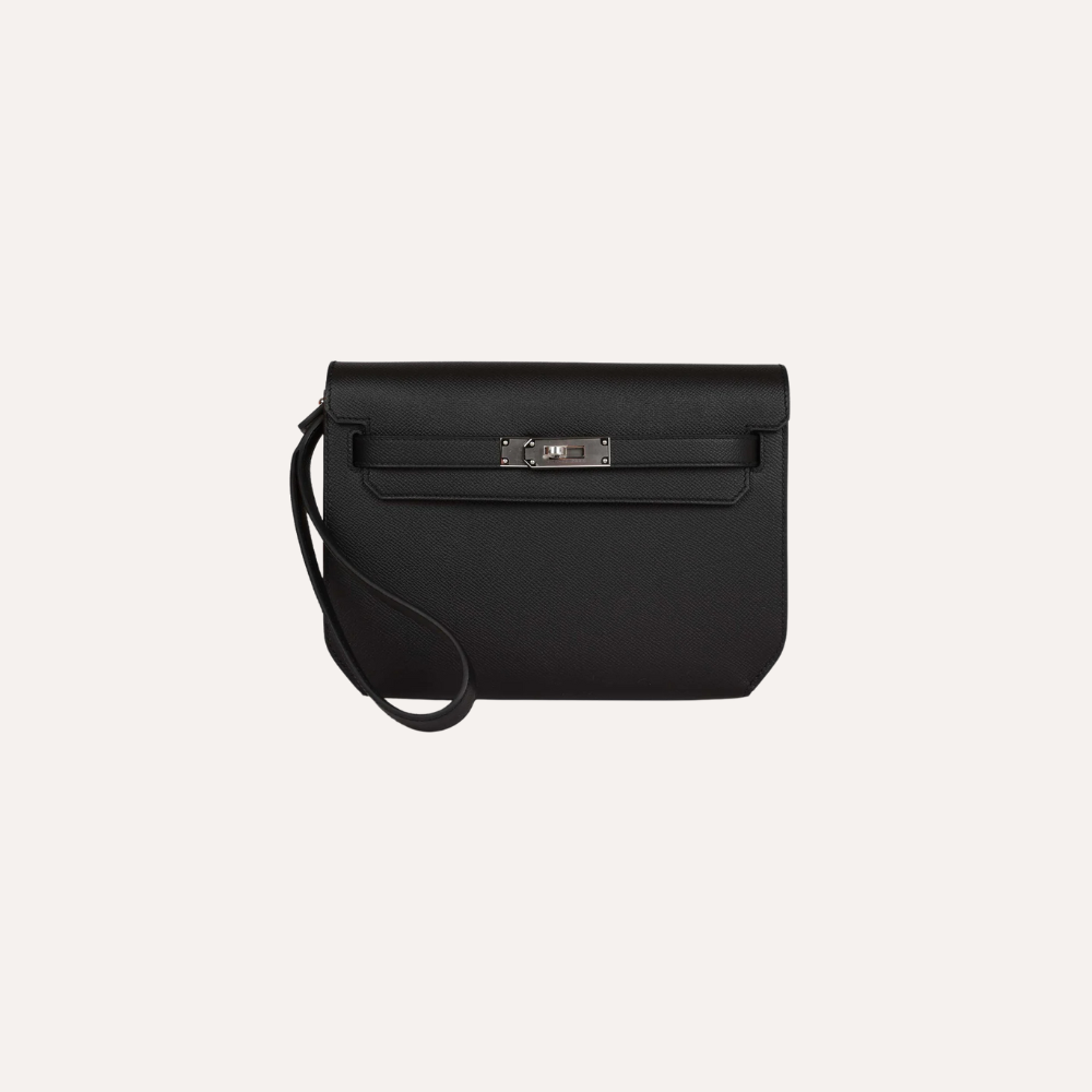 Hermes Kelly Depeche 25 Togo Black Palladium Hardware