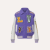 Louis Vuitton Multi-Patches Mixed Leather Varsity Blouson Men's Fig