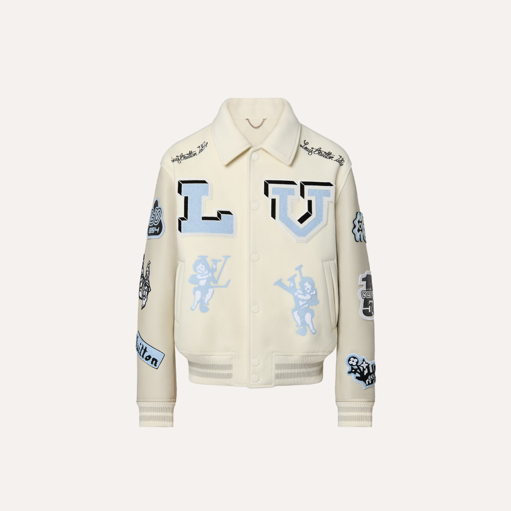 Louis Vuitton Multi-Patches Mixed Leather Varsity Blouson Men's