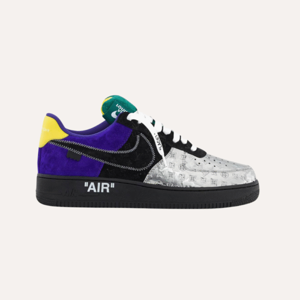 Louis Vuitton Nike Air Force 1 Low By Virgil Abloh Black Metallic Silver