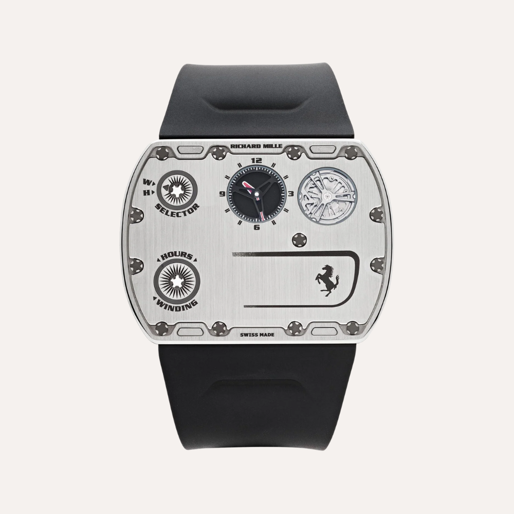 Richard Mille RM UP-01 Ferrari Ultraflat Titanium Silver Dial Limited Edition.