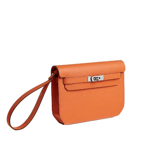 Hermes Kelly Depeche 25 Orange Palladium Epsom Palladium Hardware