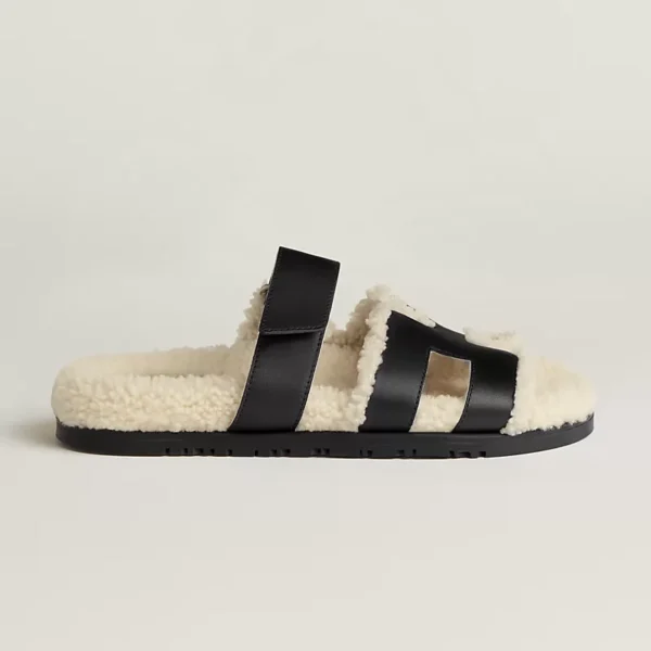 Hermes Chypre Sandal  Noir / Écru