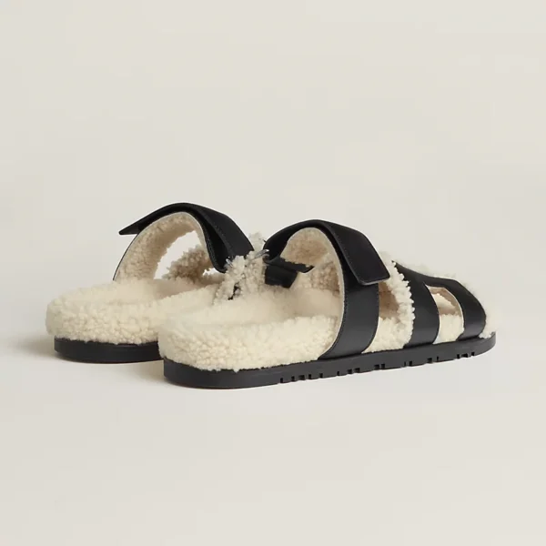 Hermes Chypre Sandal  Noir / Écru