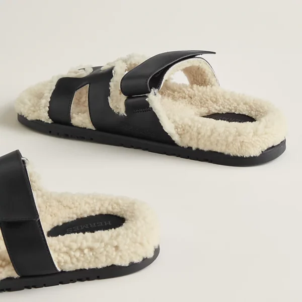 Hermes Chypre Sandal  Noir / Écru