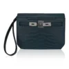 Hermes Kelly Depeche 25 Croco Vert Rousseau Palladium Hardware