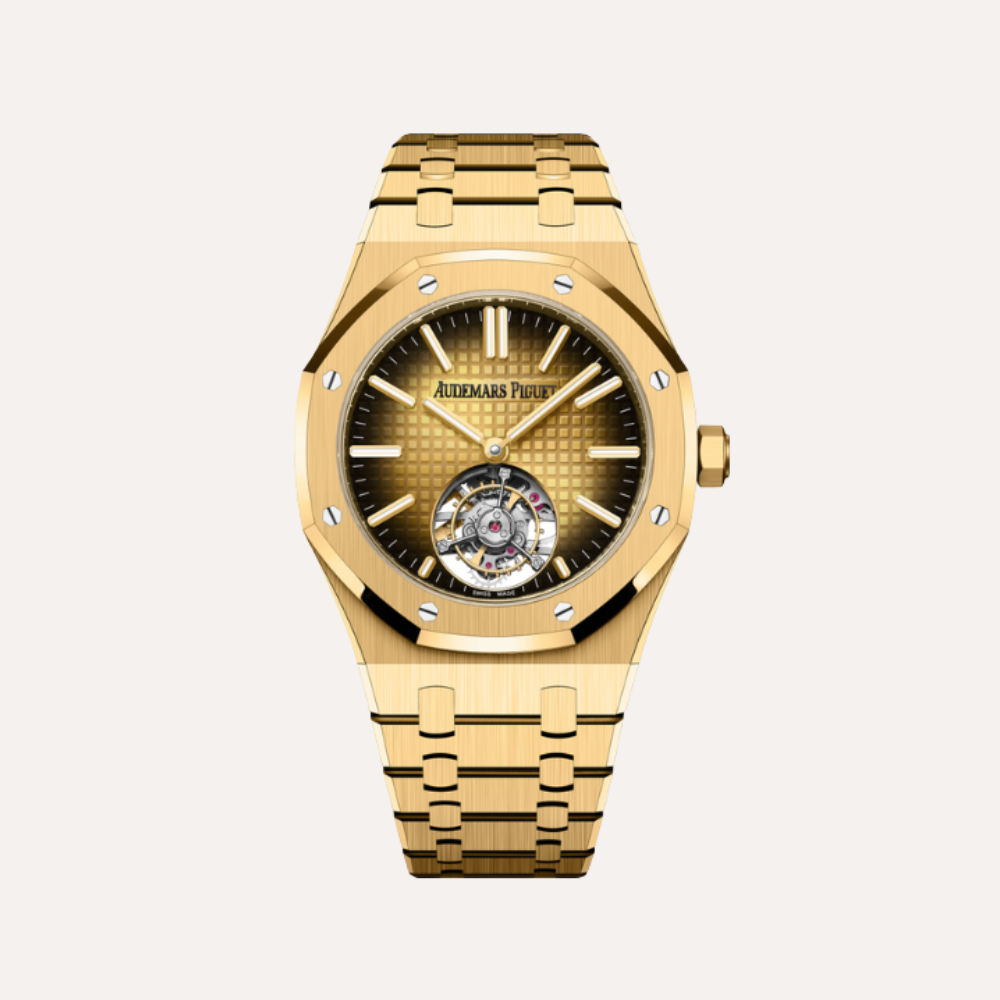 Audemars Piguet Royal Oak Flying Tourbillon 41mm, Yellow Gold, Smoked Gold-Toned Dial