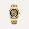 Audemars Piguet Royal Oak Flying Tourbillon 41mm, Yellow Gold, Smoked Gold-Toned Dial, Baguette Diamond Bezel