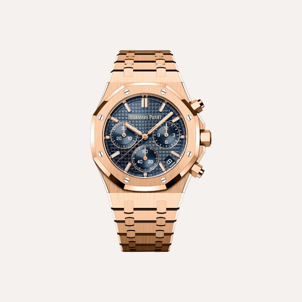 Audemars Piguet Royal Oak Chronograph 41mm, Pink Gold, Blue Dial