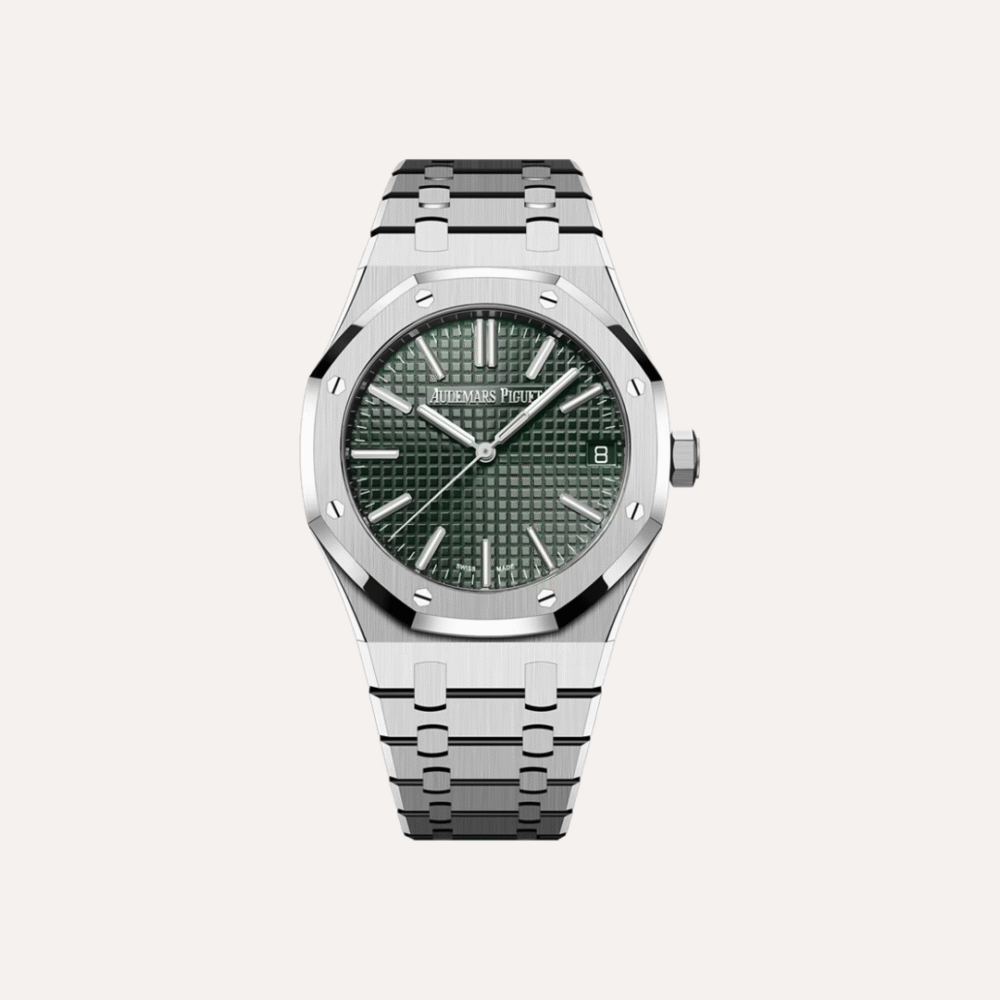 Audemars Piguet Royal Oak Selfwinding 41mm, Stainless Steel, Khaki "Grande Tapisserie" Dial.