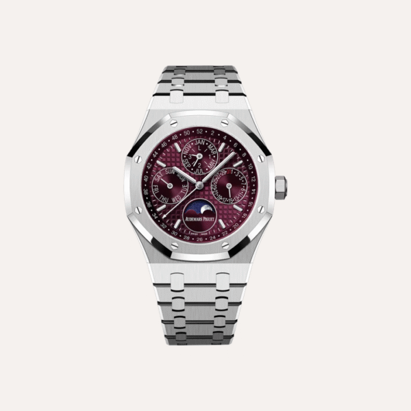 Audemars Piguet Royal Oak Perpetual Calendar 41mm, White Gold, Burgundy Dial.