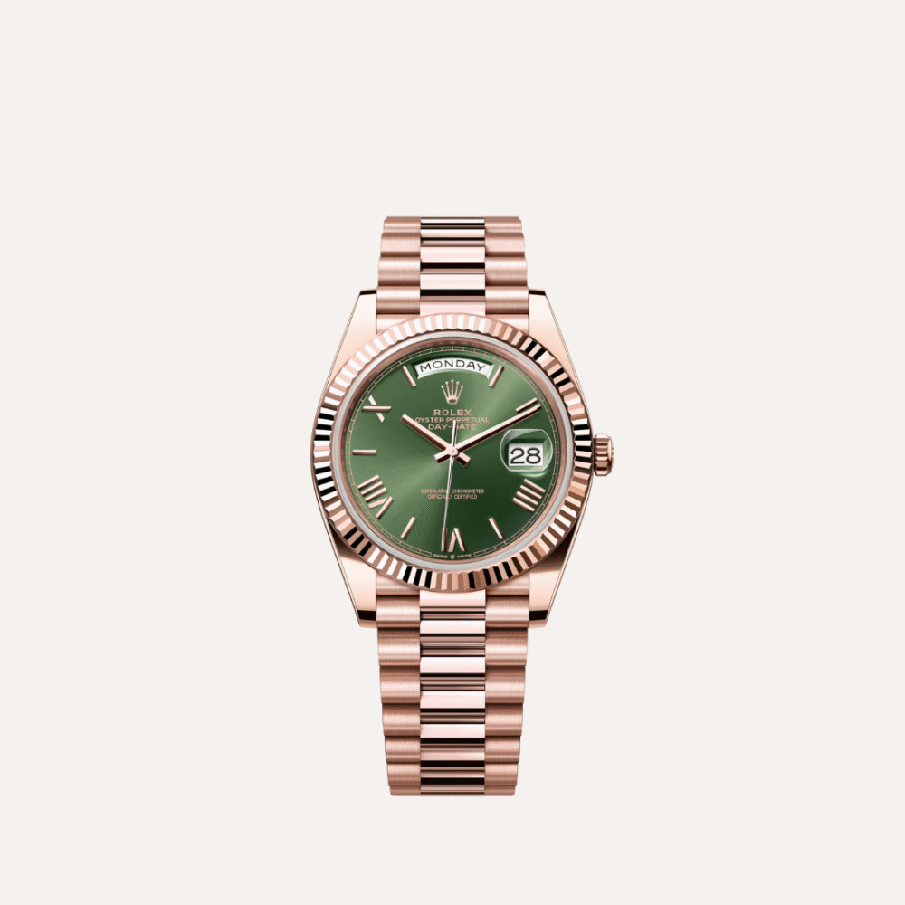 Rolex Day-Date 40 228235  18K Rose Gold with Olive Dial