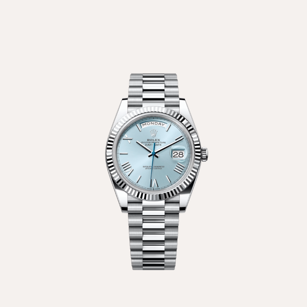 Rolex Day-Date 40 228236 Platinum with Ice Blue Roman Dial