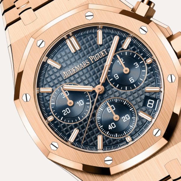 Audemars Piguet Royal Oak Chronograph 41mm, Pink Gold, Blue Dial