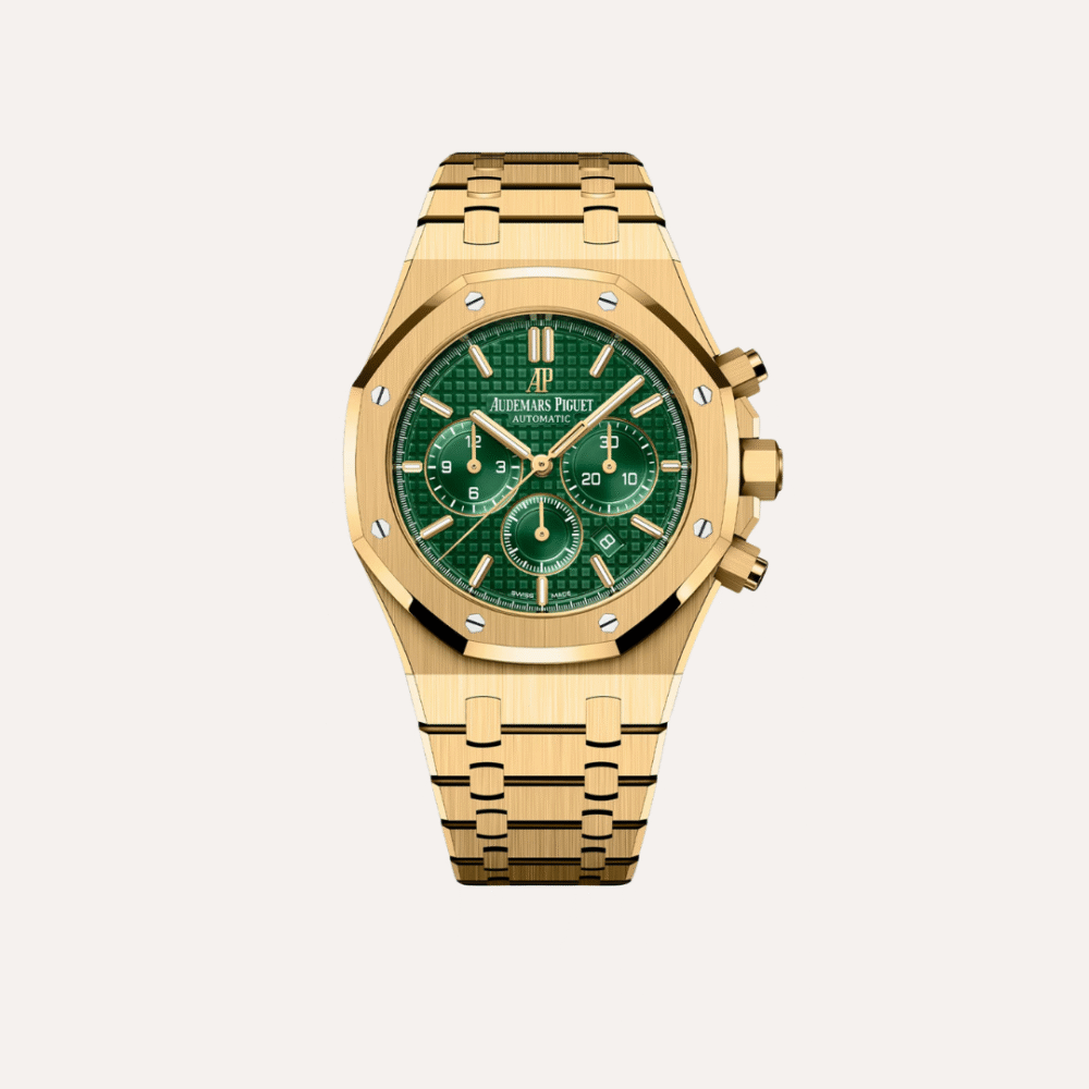 Audemars Piguet  Royal Oak Chronograph 41mm, Yellow Gold, Green Dial