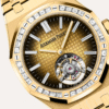 Audemars Piguet Royal Oak Flying Tourbillon 41mm, Yellow Gold, Smoked Gold-Toned Dial, Baguette Diamond Bezel