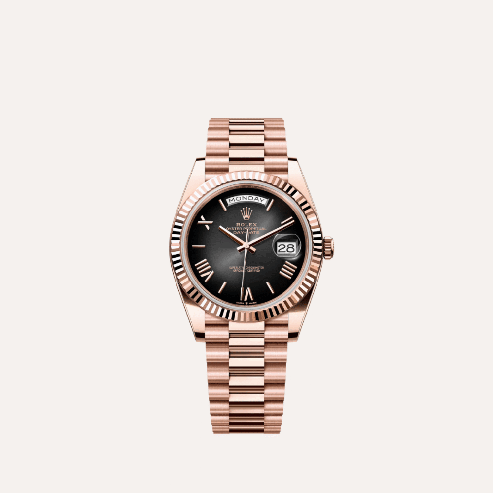 Rolex Day-Date 40 228235 18K Rose Gold with Slate Ombre Roman Dial