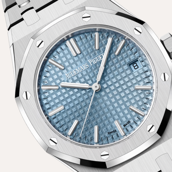 Audemars Piguet Royal Oak Selfwinding 37mm, Stainless Steel, Light Blue "Grande Tapisserie" Dial.