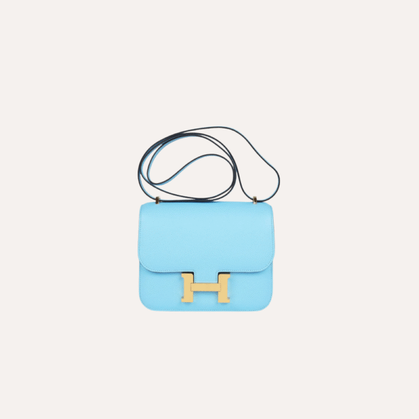 Hermès Constance 18 Celeste Epsom Gold Hardware