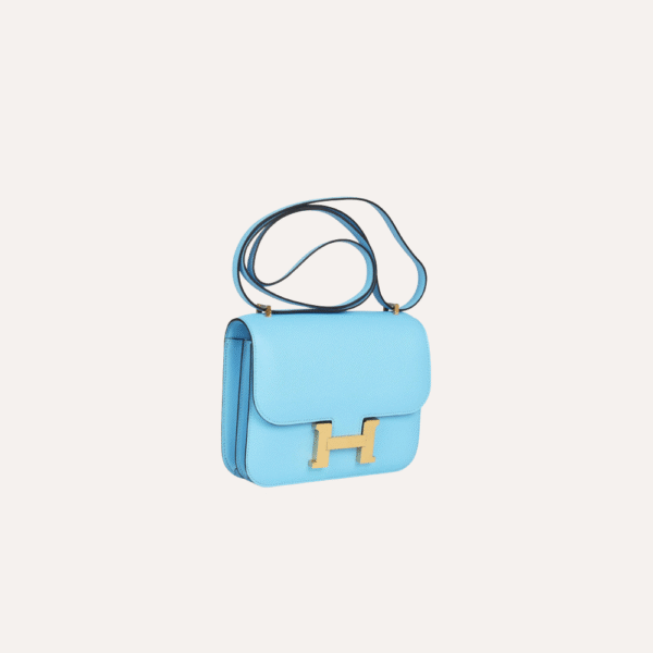 Hermès Constance 18 Celeste Epsom Gold Hardware