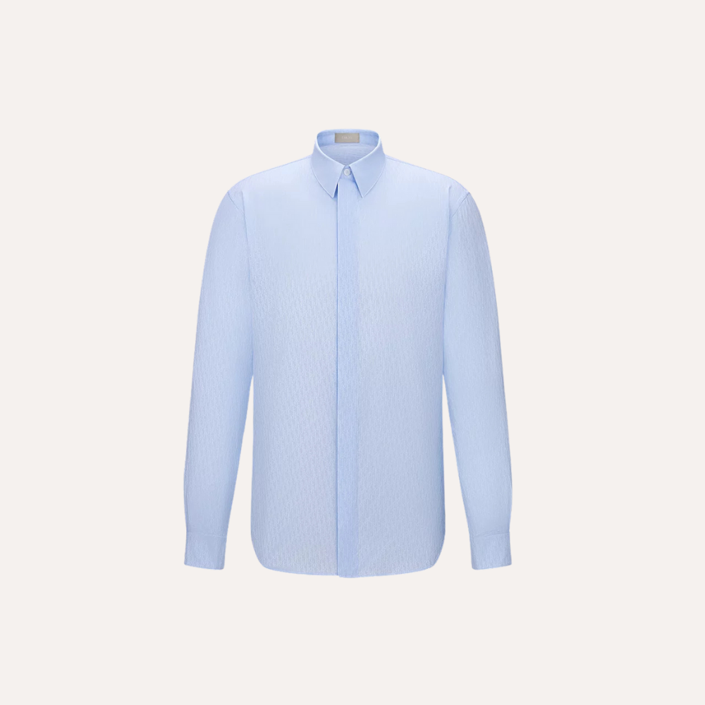 Dior Oblique Cotton Shirt Blue