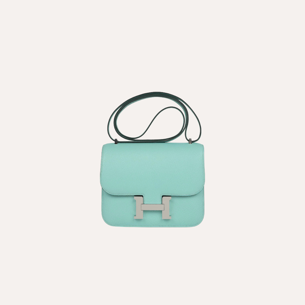 Hermès Constance 18 Aqua Chevre Palladium Hardware