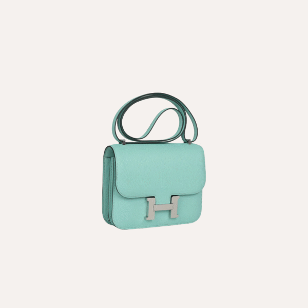 Hermès Constance 18 Aqua Chevre Palladium Hardware