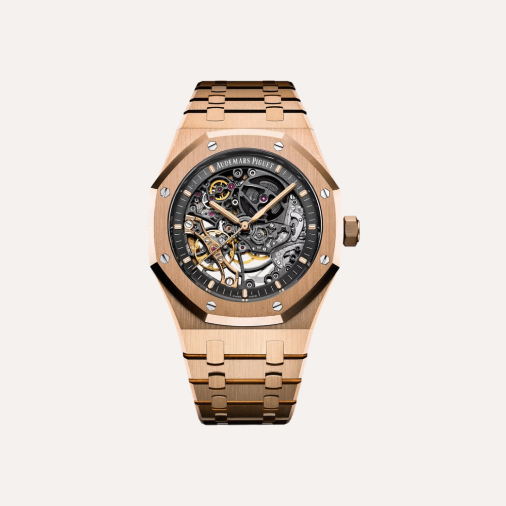 Audemars Piguet Royal Oak Double Balance Wheel Openworked 41mm, Pink Gold, Grey Dial