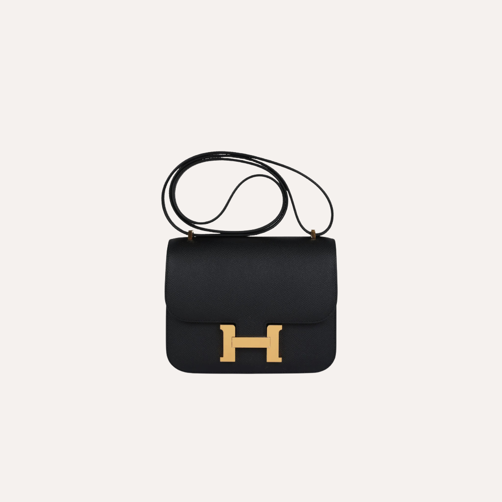 Hermès Constance 1-18 Black Epsom Gold Hardware