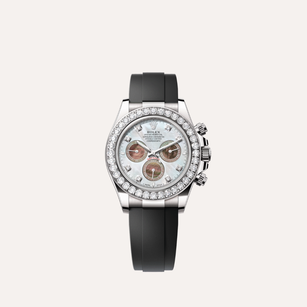 Rolex Cosmograph Daytona White Gold with Mother of Pearl Dial and Diamond Bezel 126589RBR